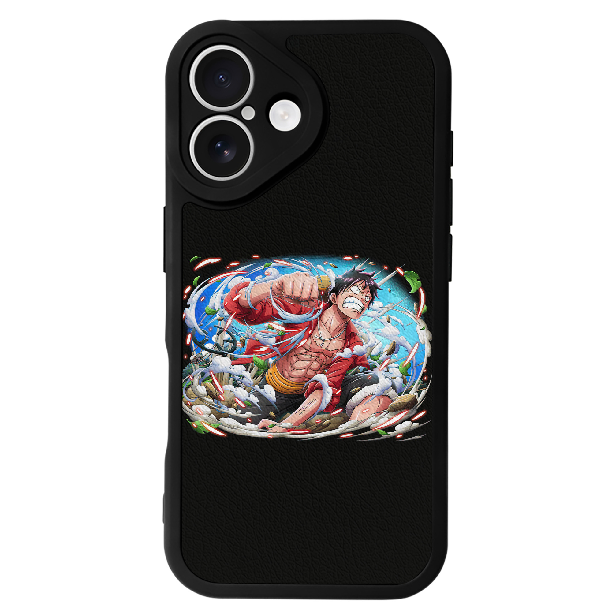 （画像用） ワンピース モンキー・D・ルフィ ONE PIECE Monkey D. Luffy 【iPhone 16シリーズ対応】シリコンスマホケース（レザー調） 材質：シリコン